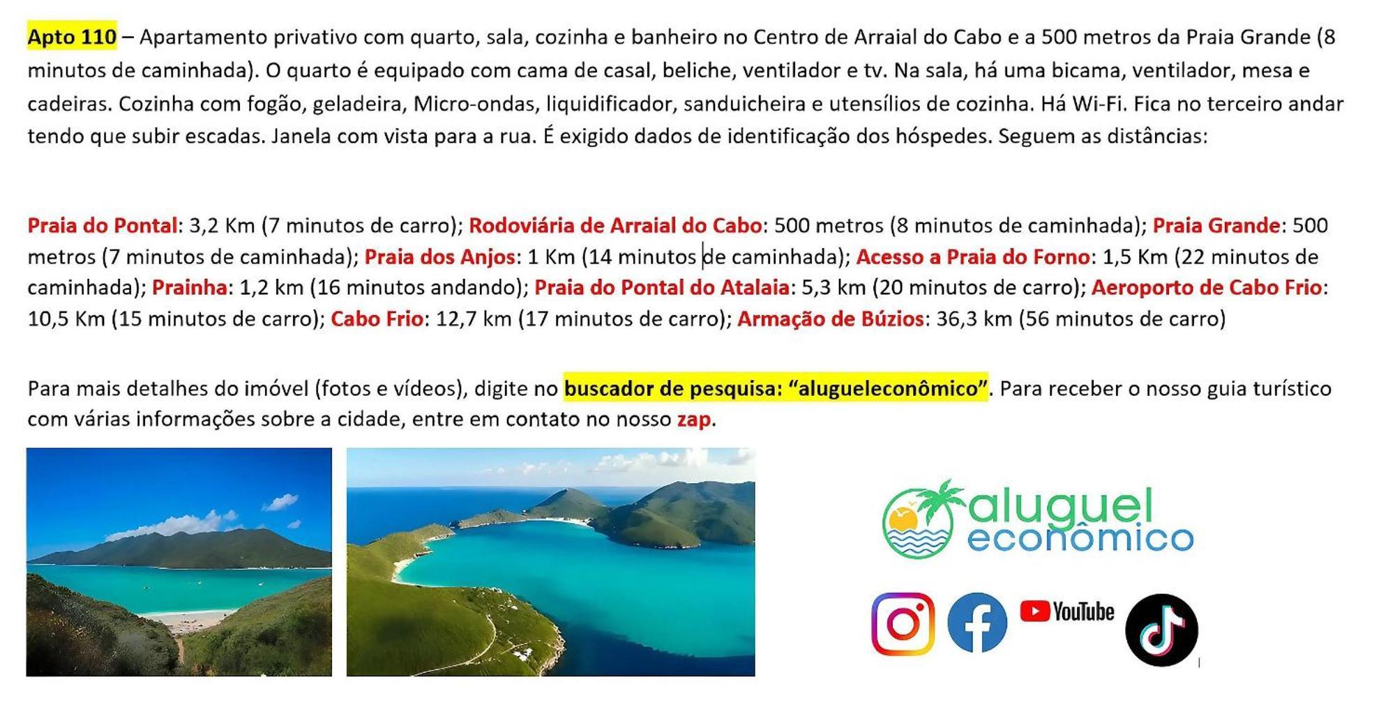 Arraial Do Cabo - Brisas Do Farol - Aluguel Economico Leilighet Eksteriør bilde