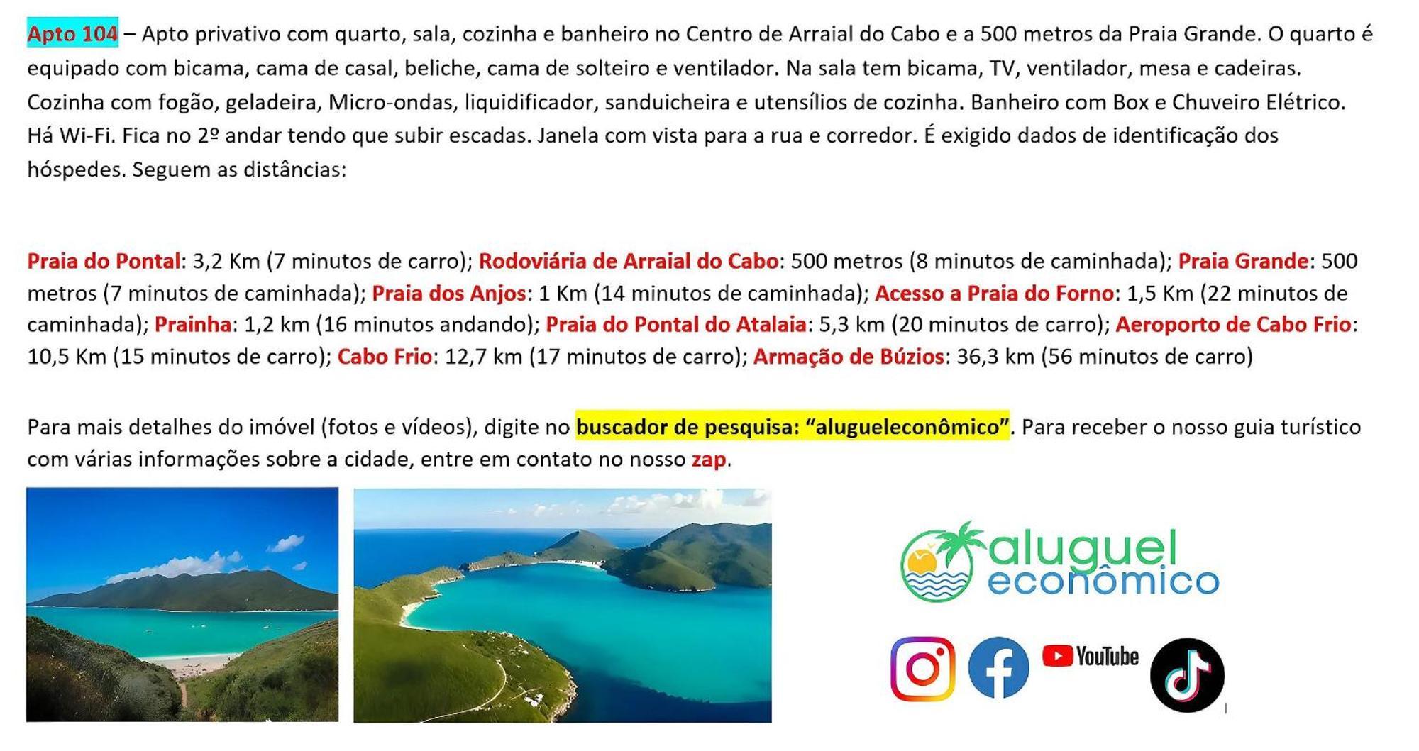 Arraial Do Cabo - Brisas Do Farol - Aluguel Economico Leilighet Eksteriør bilde