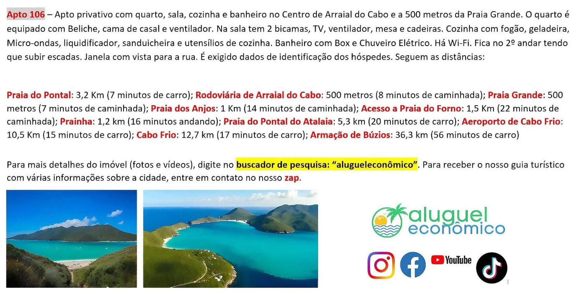 Arraial Do Cabo - Brisas Do Farol - Aluguel Economico Leilighet Eksteriør bilde