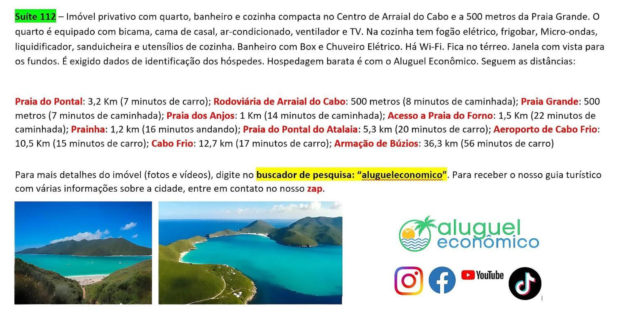 Arraial Do Cabo - Brisas Do Farol - Aluguel Economico Leilighet Eksteriør bilde