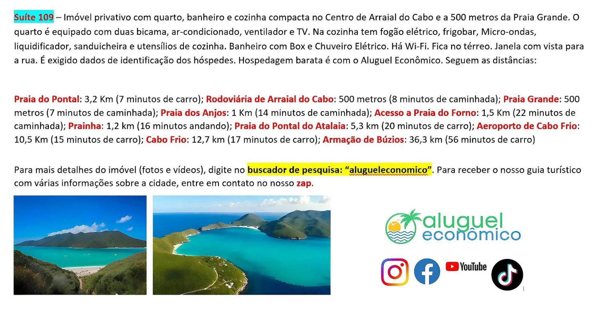 Arraial Do Cabo - Brisas Do Farol - Aluguel Economico Leilighet Eksteriør bilde