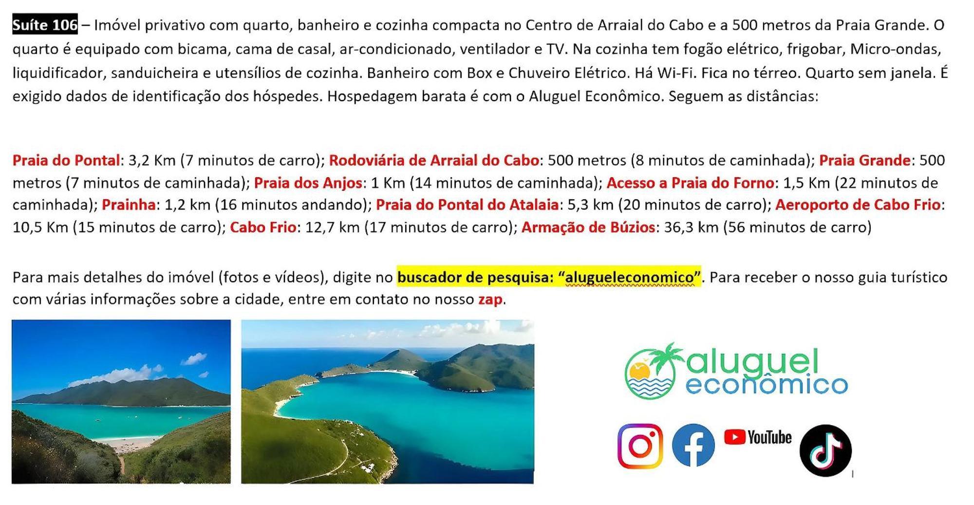 Arraial Do Cabo - Brisas Do Farol - Aluguel Economico Leilighet Eksteriør bilde