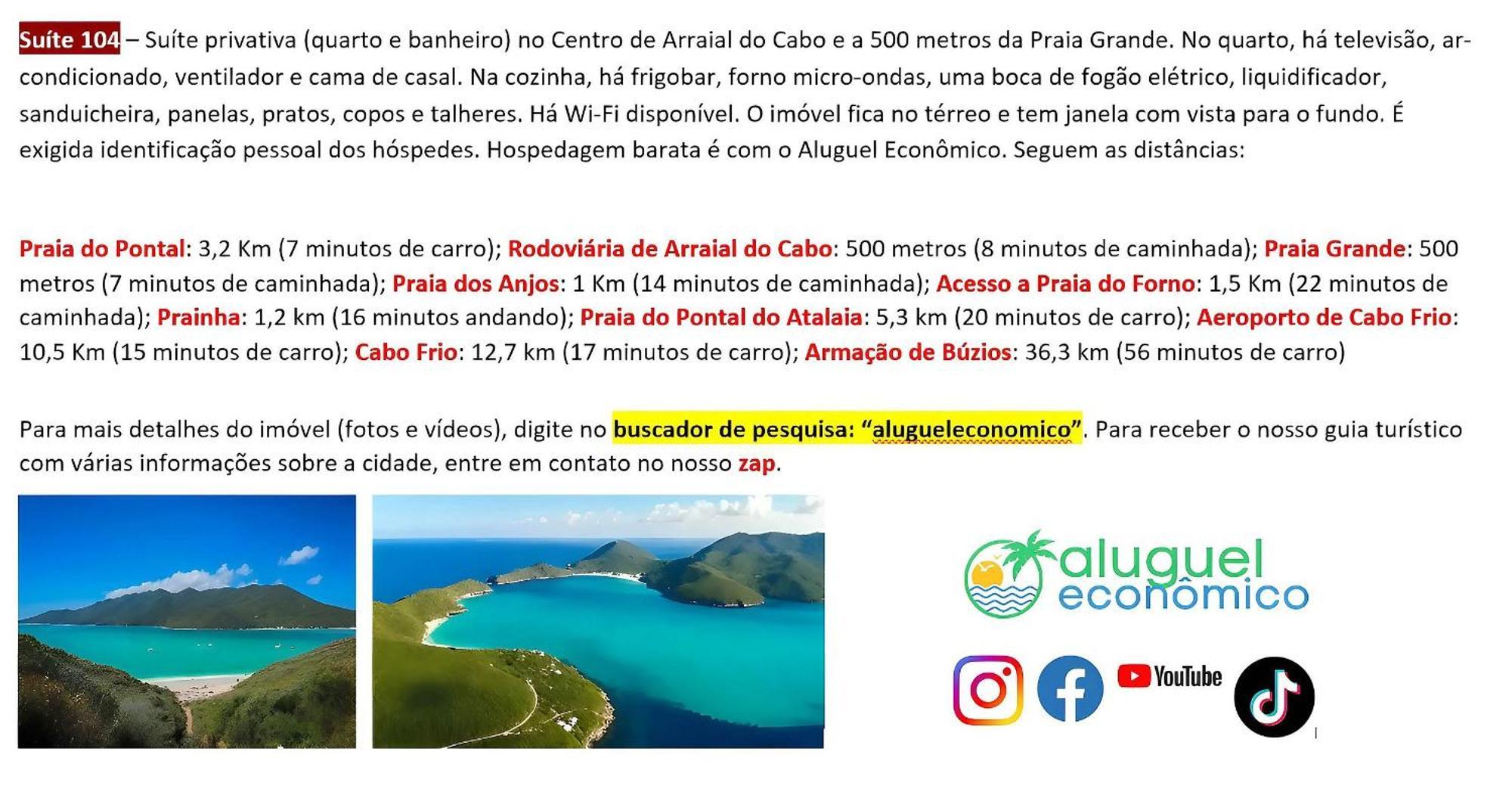 Arraial Do Cabo - Brisas Do Farol - Aluguel Economico Leilighet Eksteriør bilde