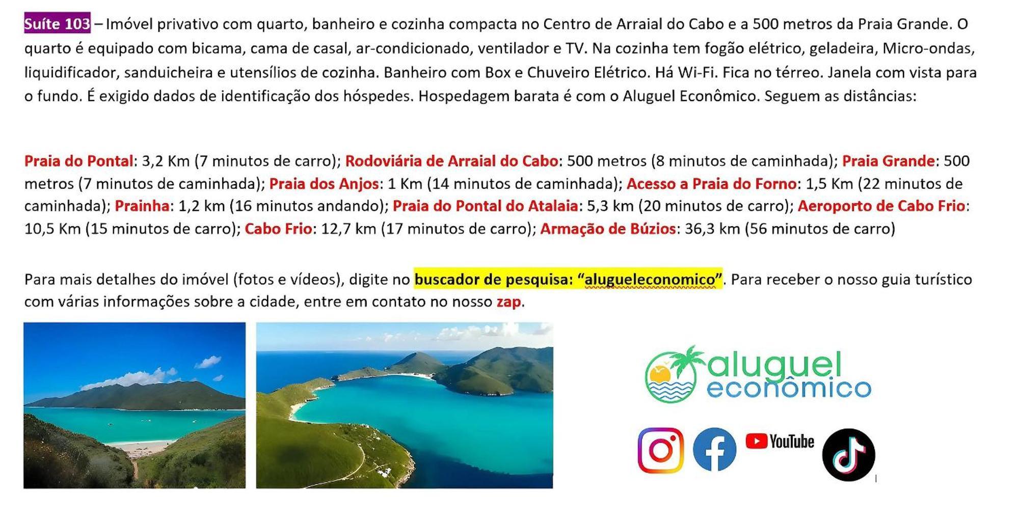 Arraial Do Cabo - Brisas Do Farol - Aluguel Economico Leilighet Eksteriør bilde