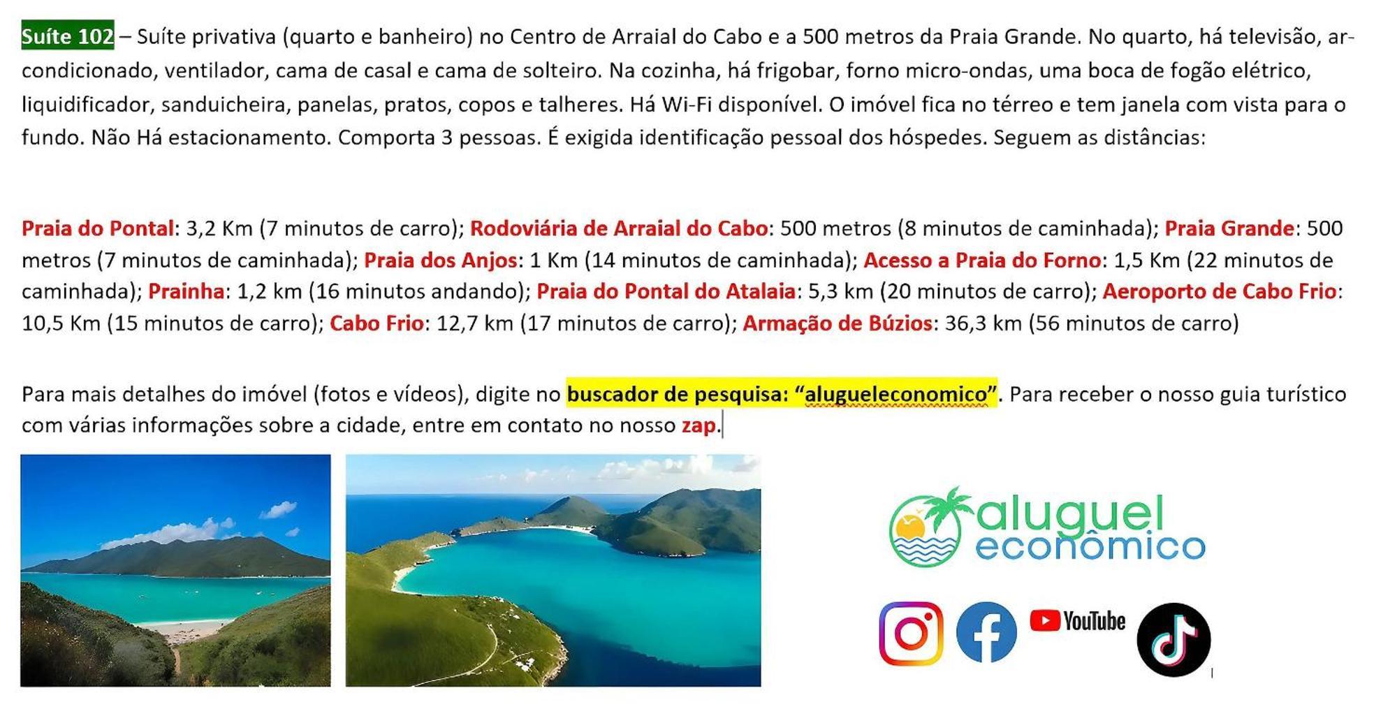 Arraial Do Cabo - Brisas Do Farol - Aluguel Economico Leilighet Eksteriør bilde